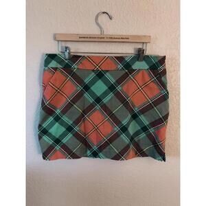 Loudmouth Golf Ladies Skirt Skort Size 14 Plaid Multi-Color Stretch